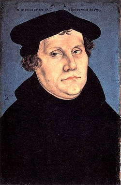 Lucas Cranach der Ältere (1472-1553): 
                      Martin Luther, 1529; Quelle: Wikimedia Commons / Scan by 
                      Carol Gerten-Jackson