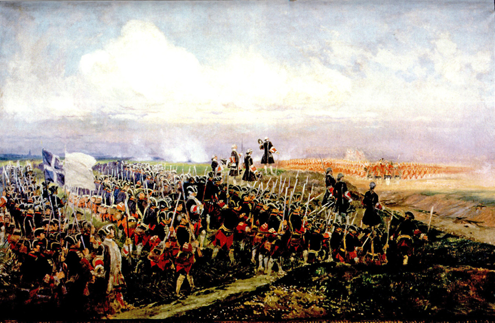 Bild: Schlacht bei Fontenoy 
                      im Jahre 1745 (Gemälde von <br>
                      Edouard D'Etaille) / Quelle: Wikimedia Commons