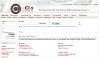 Screenshot der Website http://www.clio-online.de/